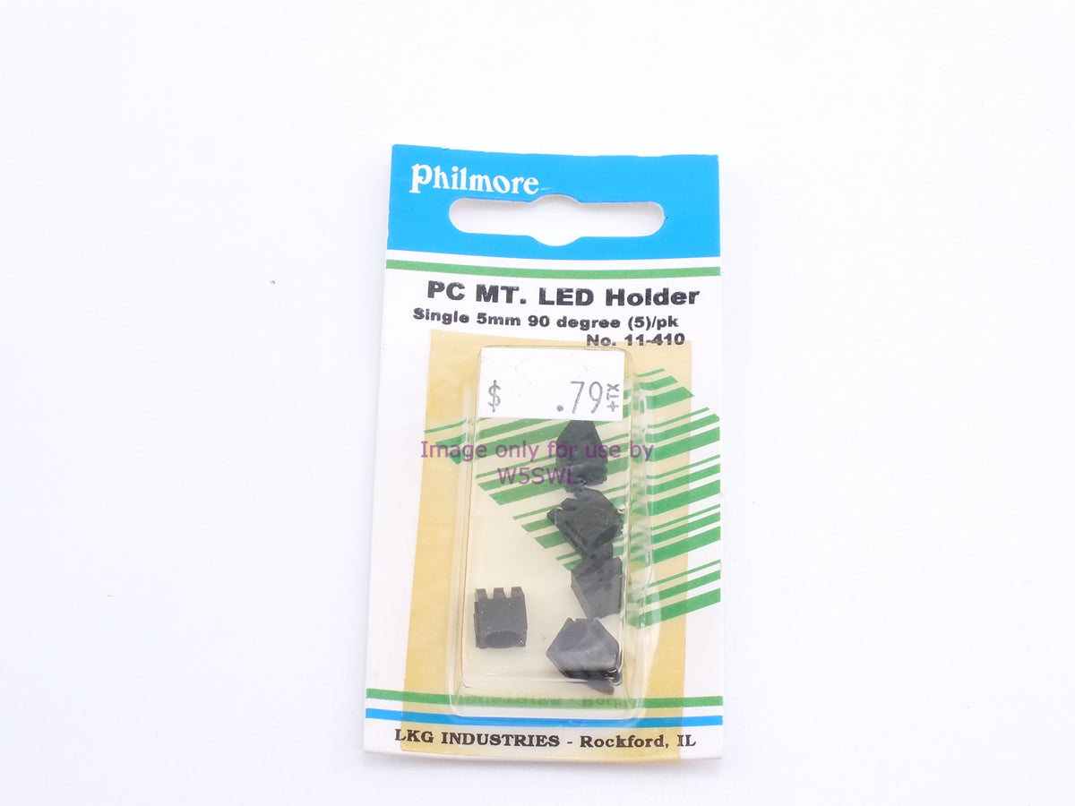 Philmore 11-410 PC Mt. LED Holder Single 5mm 90 Degree 5Pk (bin55) - Dave's Hobby Shop by W5SWL