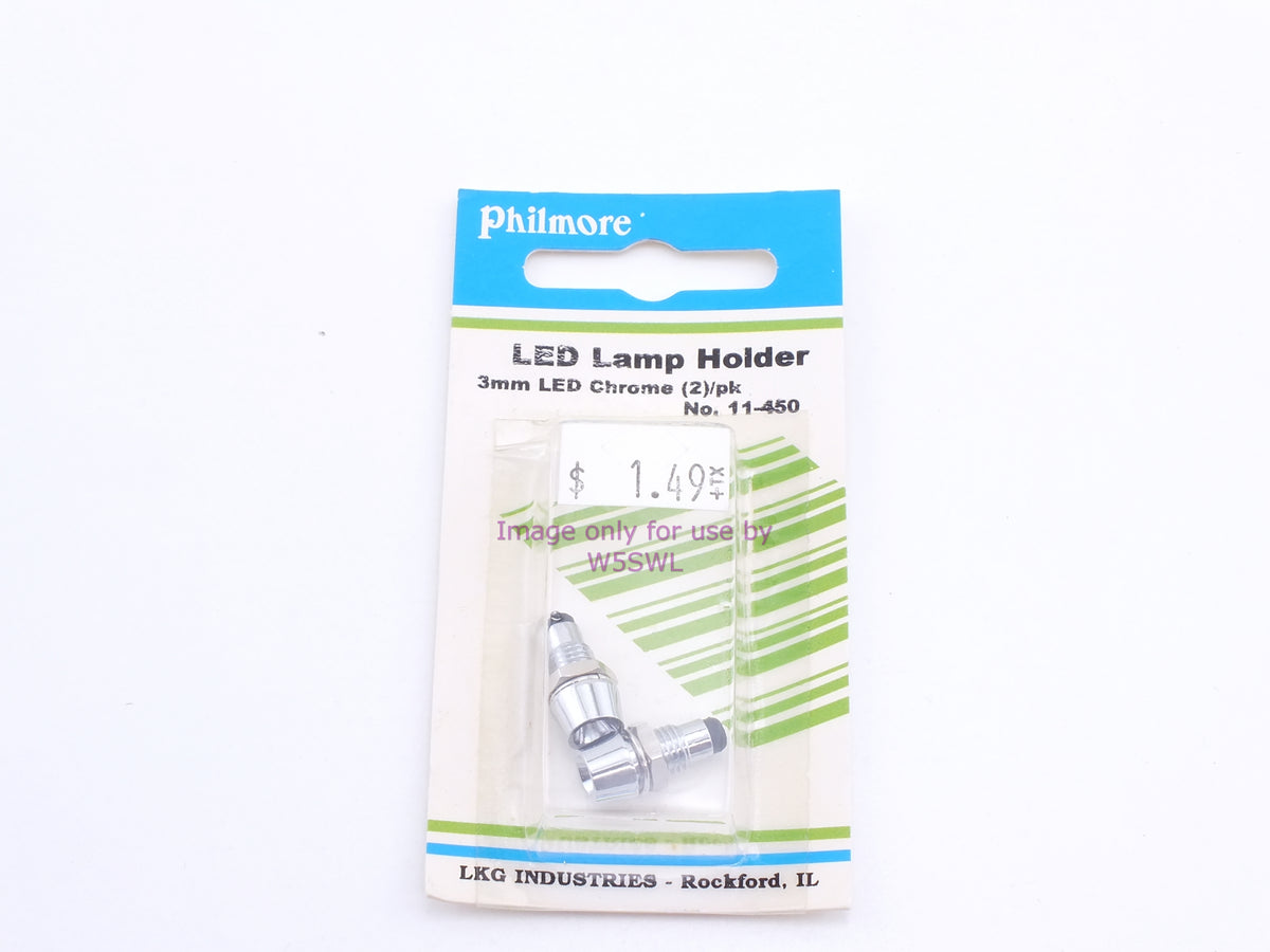 Philmore 11-450 LED Lamp Holder 3mm LED Chrome 2Pk (bin55) - Dave's Hobby Shop by W5SWL