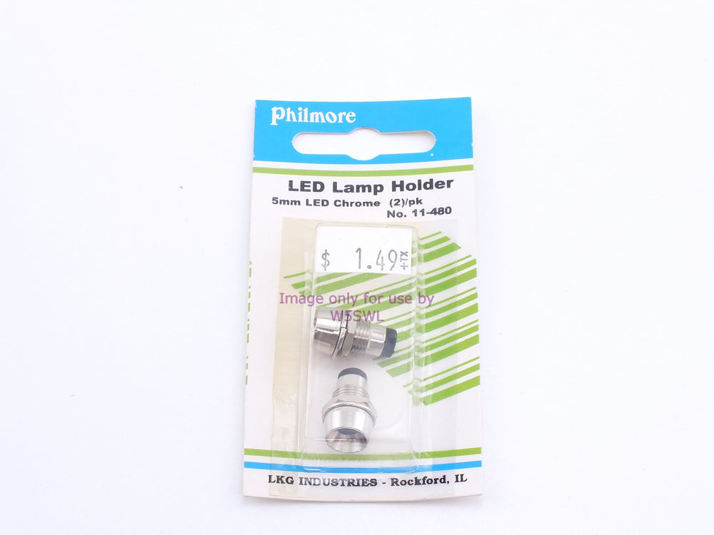 Philmore 11-480 LED Lamp Holder 5mm LED Chrome 2Pk (bin55) - Dave's Hobby Shop by W5SWL