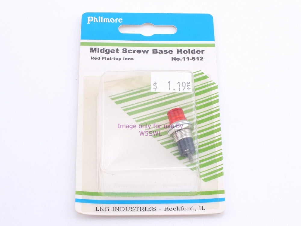 Philmore 11-512 Midget Screw Base Holder Red Flat-Top Lens (bin55) - Dave's Hobby Shop by W5SWL
