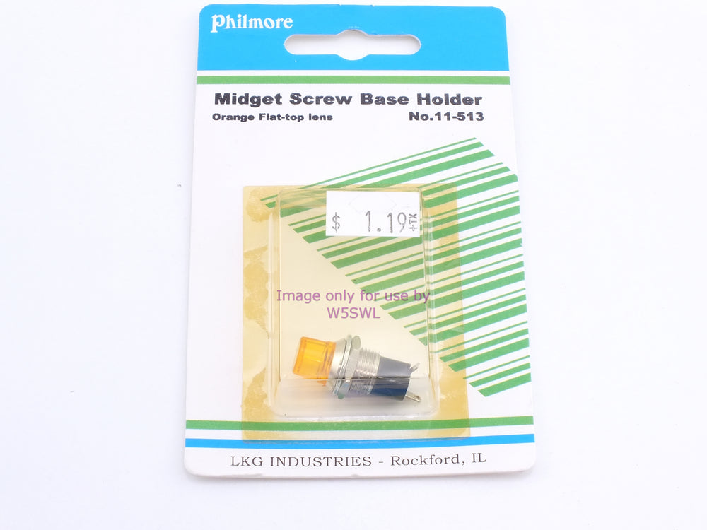 Philmore 11-513 Midget Screw Base Holder Orange Flat-Top Lens (bin55) - Dave's Hobby Shop by W5SWL