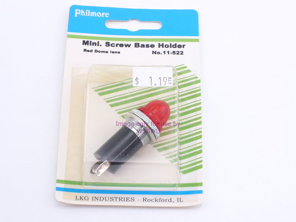 Philmore 11-522 Mini Screw Base Holder Red Dome Lens (bin55) - Dave's Hobby Shop by W5SWL
