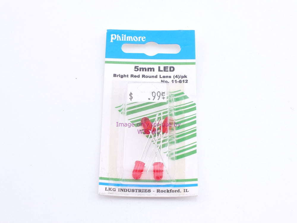 Philmore 11-612 5mm LED Bright Red Round Lens 4Pk (bin57) - Dave's Hobby Shop by W5SWL