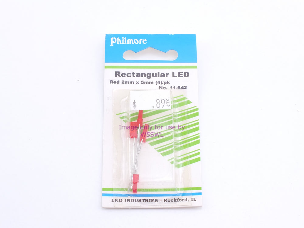Philmore 11-642 Rectangular LED Red 2mm x 5mm 4Pk (bin57) - Dave's Hobby Shop by W5SWL