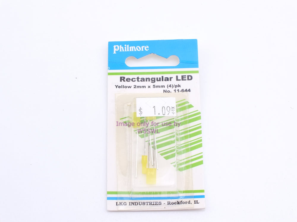 Philmore 11-644 Rectangular LED Yellow 2mm x 5mm 4Pk (bin57) - Dave's Hobby Shop by W5SWL