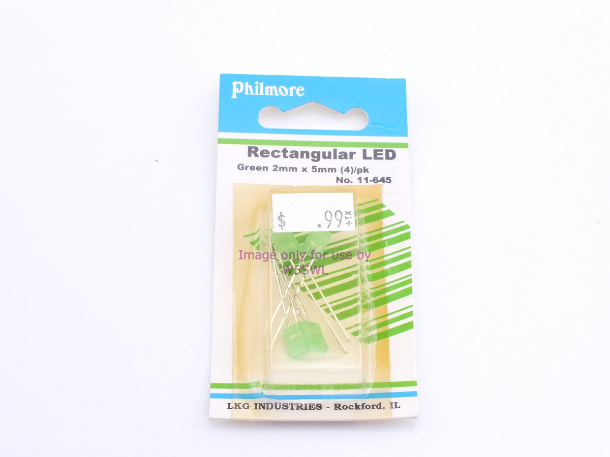 Philmore 11-645 Rectangular LED Green 2mm x 5mm 4Pk (bin57) - Dave's Hobby Shop by W5SWL