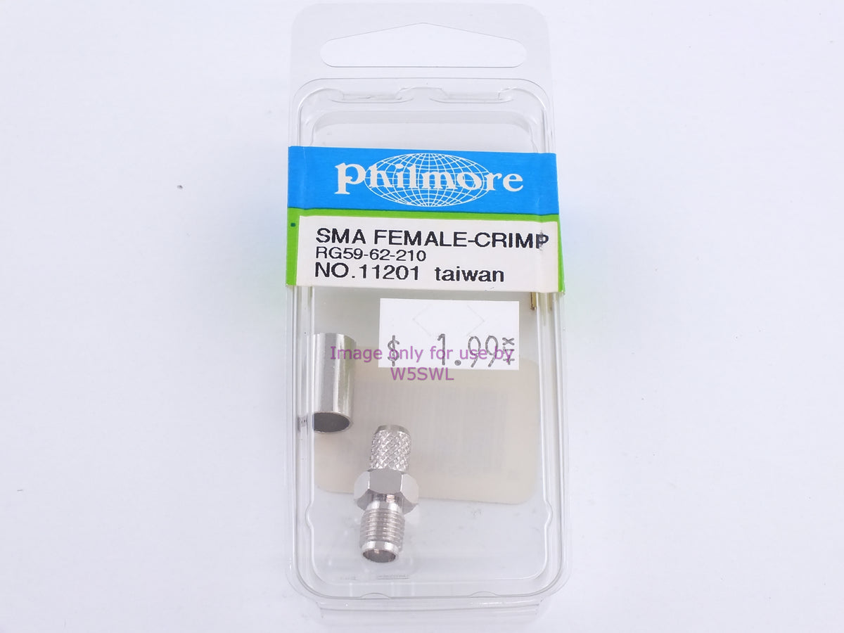 Philmore 11201 SMA Female-Crimp RG59-62-210 (bin86) - Dave's Hobby Shop by W5SWL