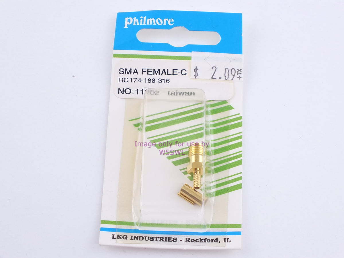 Philmore 11202 SMA Female-Crimp RG174-188-316 (bin86) - Dave's Hobby Shop by W5SWL