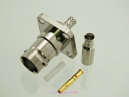 BNC Female 4 Hole Chassis Jack Crimp Connector RG-316 Amphenol - Dave's Hobby Shop by W5SWL
