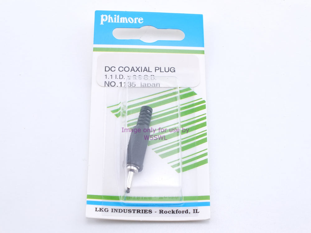 Philmore 1135 DC Coaxial Plug 1.1 I.D. x 3.5 O.D. (bin33) - Dave's Hobby Shop by W5SWL