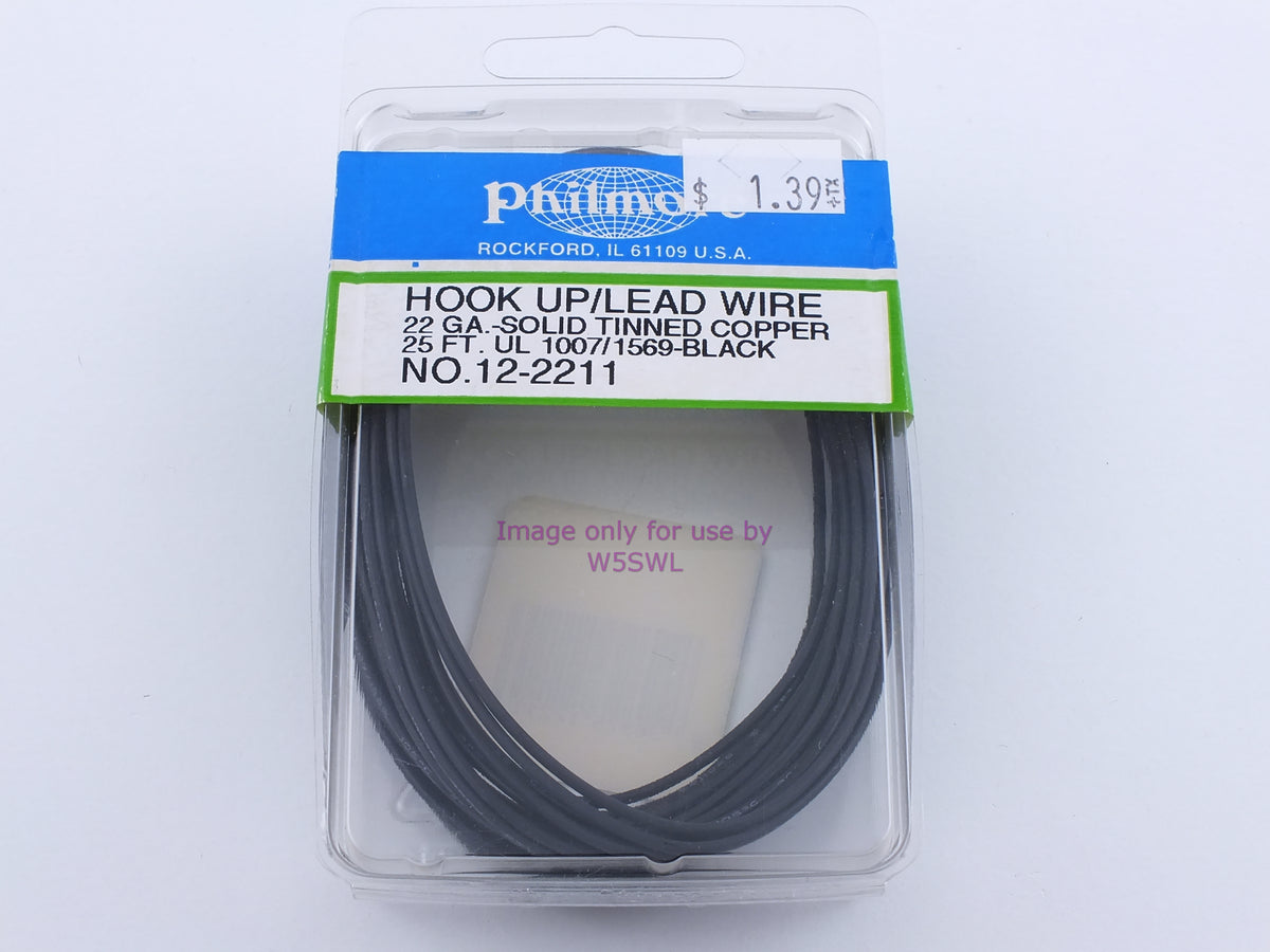 Philmore 12-2211 Hook Up Wire 22GA Solid Tinned Copper 25ft Black (Bin84) - Dave's Hobby Shop by W5SWL