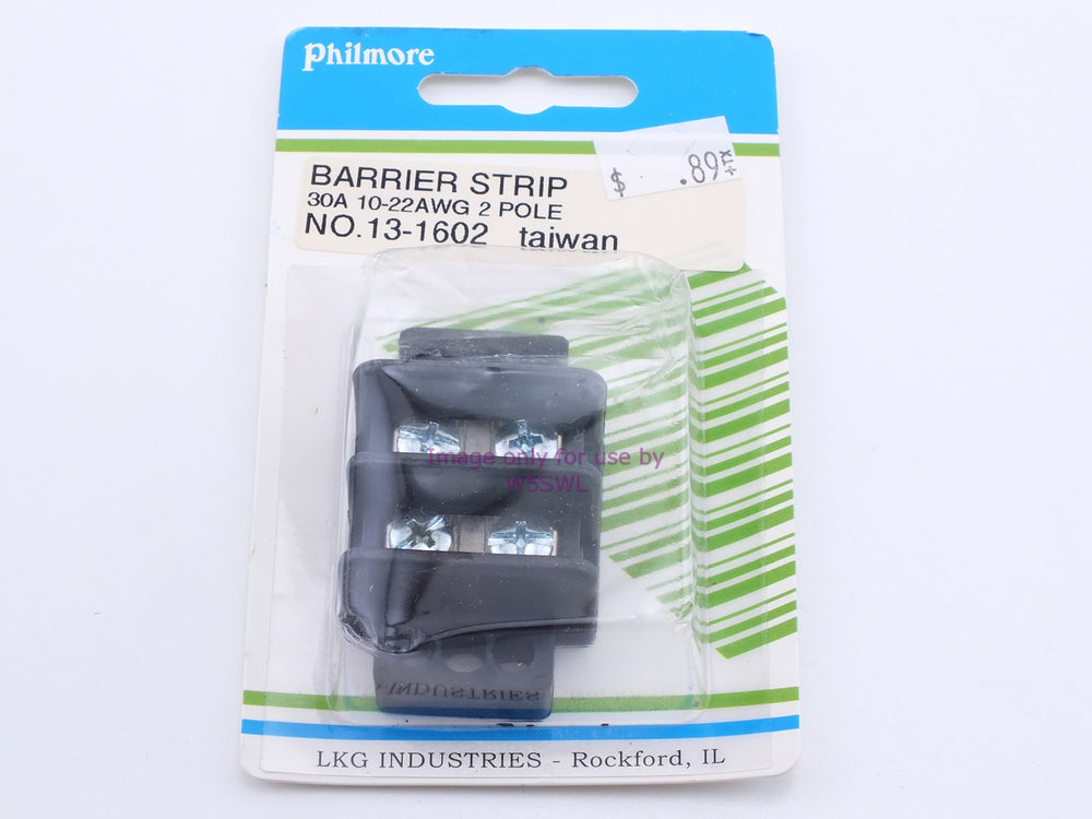 Philmore 13-1602 Barrier Strip 30A 10-22AWG 2 Pole (bin94) - Dave's Hobby Shop by W5SWL