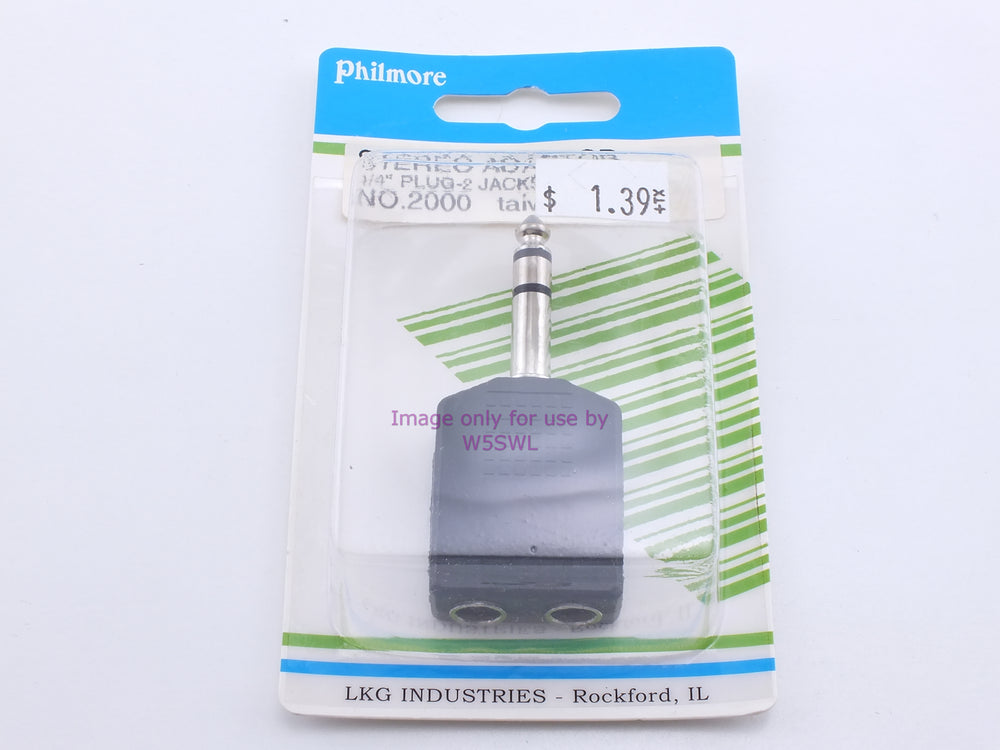 Philmore 2000 Stereo Adapter 1/4" Plug-2 Jacks-2 Cond  (bin32) - Dave's Hobby Shop by W5SWL