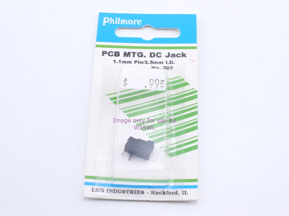 Philmore 201 PCB MTG. DC Jack 1.1mm Pin/3.5mm I.D. (bin30) - Dave's Hobby Shop by W5SWL