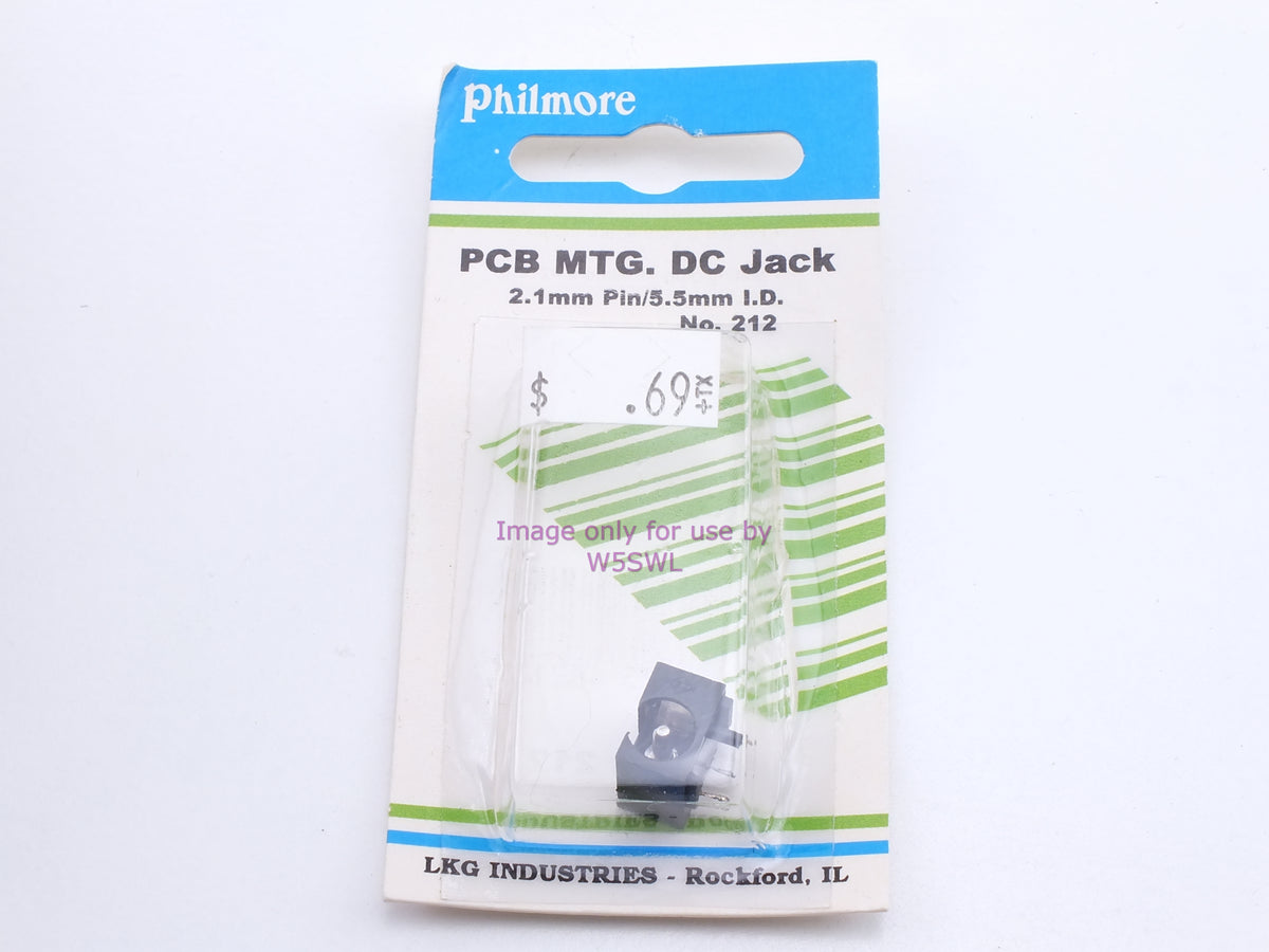 Philmore 212 PCB MTG. DC Jack 2.1mm Pin/5.5mm I.D. (bin30) - Dave's Hobby Shop by W5SWL