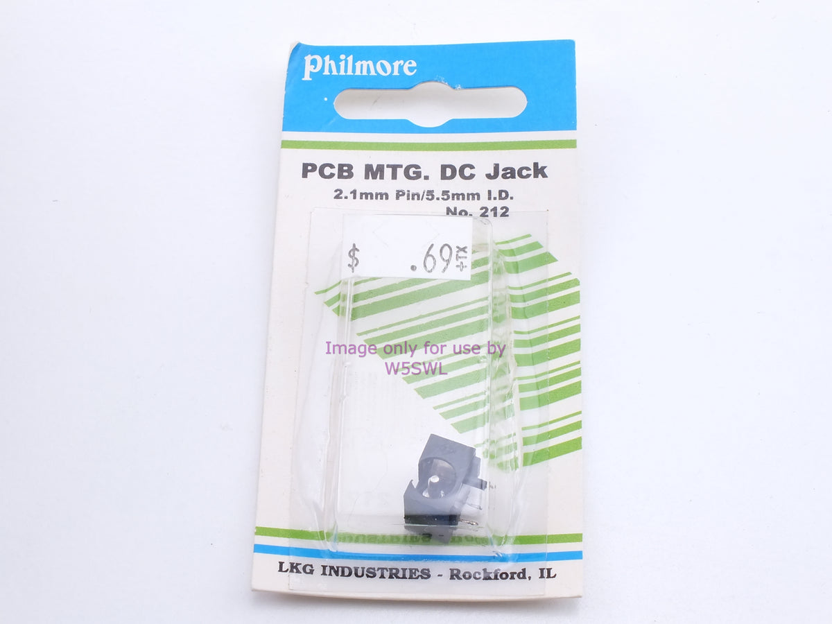 Philmore 212 PCB MTG. DC Jack 2.1mm Pin/5.5mm I.D. (bin30) - Dave's Hobby Shop by W5SWL