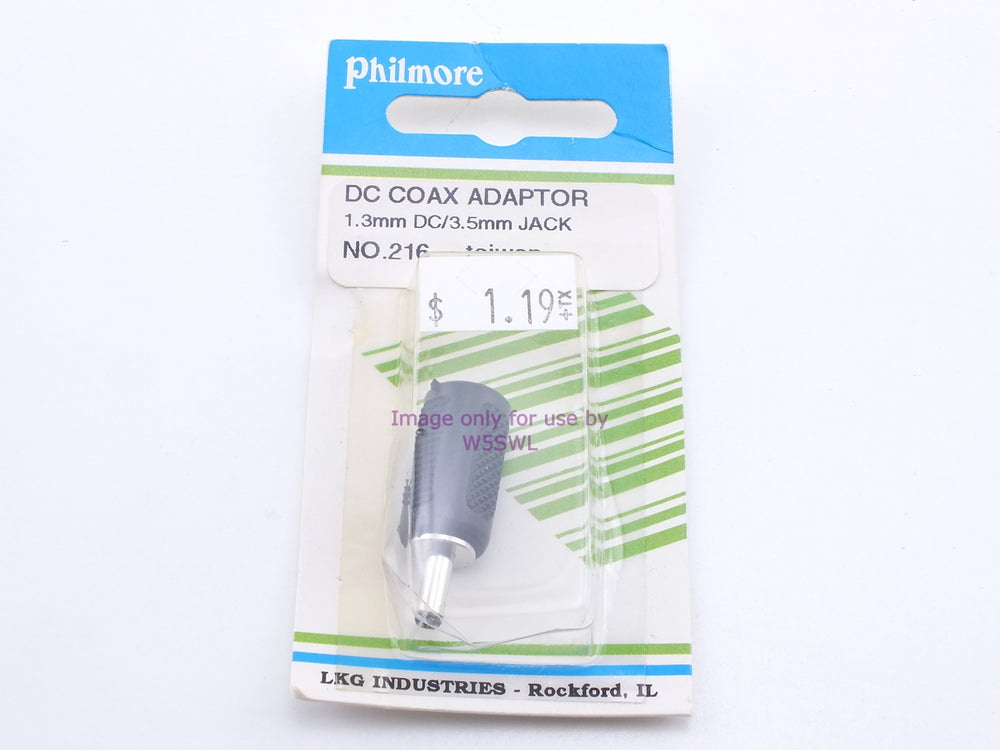 Philmore 216 DC Coax Adaptor 1.3mm DC/3.5mm Jack (bin33) - Dave's Hobby Shop by W5SWL