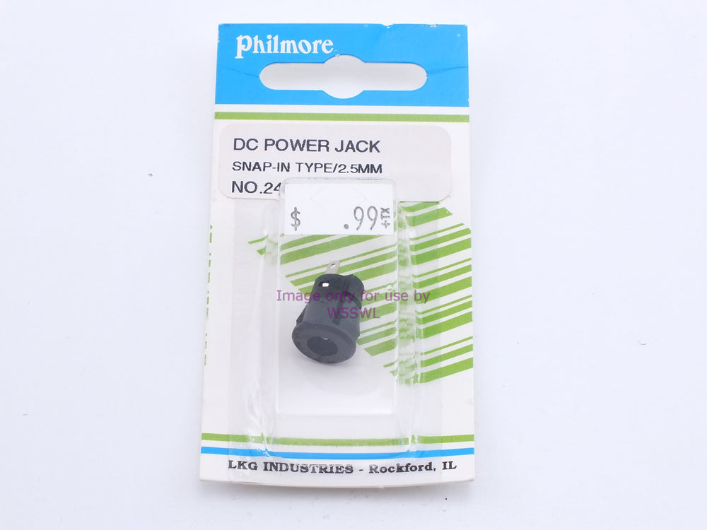 Philmore 2487 DC Power Jack Snap-In Type/2.5MM (bin31) - Dave's Hobby Shop by W5SWL