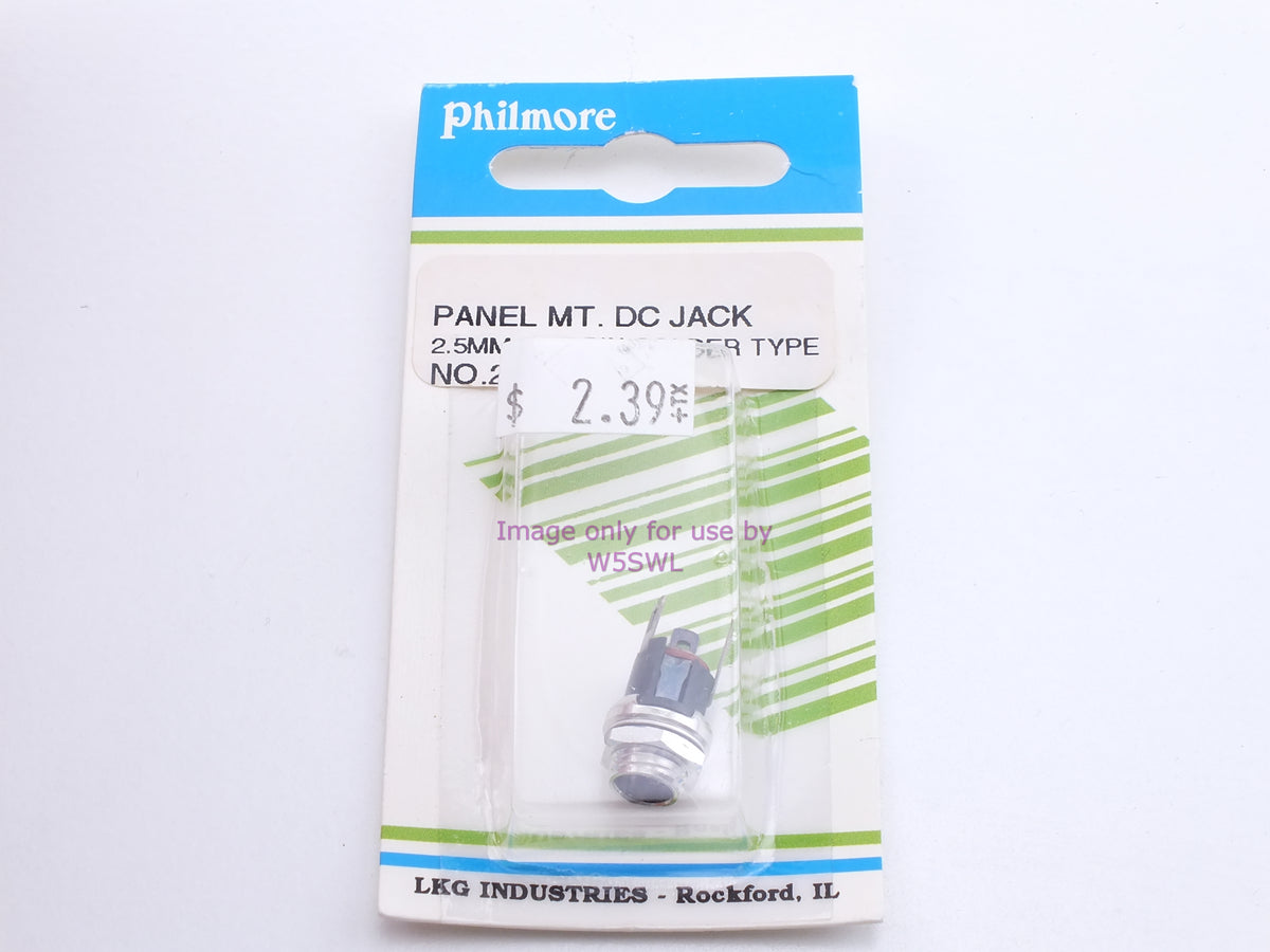 Philmore 2512 Panel MT. DC Jack 2.5MM CTR Pin-Solder (bin31) - Dave's Hobby Shop by W5SWL