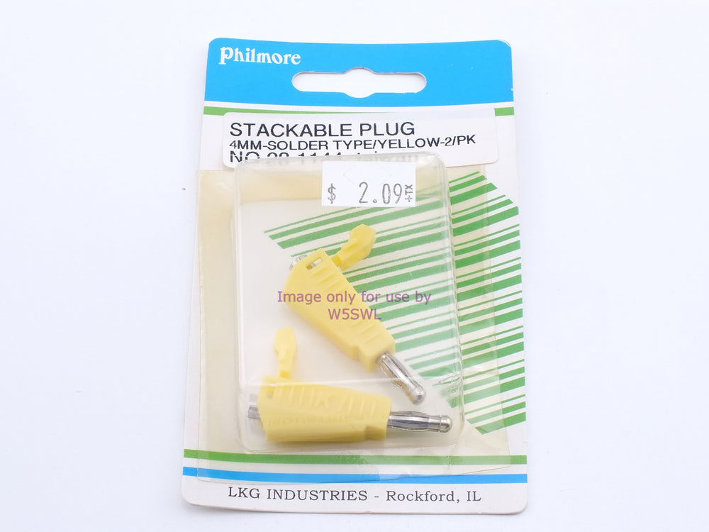 Philmore 28-1144 Stackable Plug 4mm-Solder Type/Yellow-2PK (bin42) - Dave's Hobby Shop by W5SWL