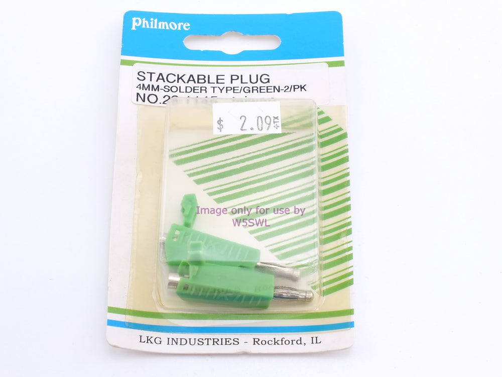 Philmore 28-1145 Stackable Plug 4mm-Solder Type/Green-2Pk (bin41) - Dave's Hobby Shop by W5SWL