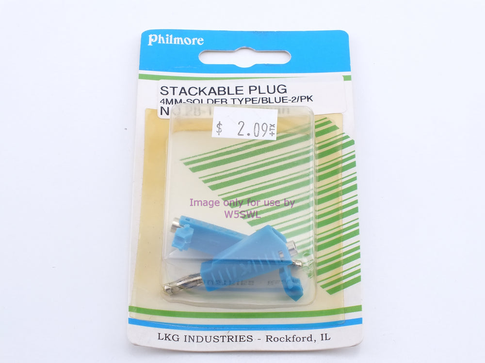Philmore 28-1146 Stackable Plug 4mm-Solder Type/Blue-2PK (bin42) - Dave's Hobby Shop by W5SWL