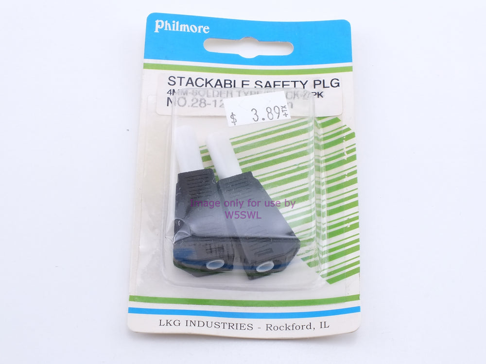 Philmore 28-1240 Stackable Safety Plug 4mm-Solder Type/Black-2Pk (bin41) - Dave's Hobby Shop by W5SWL