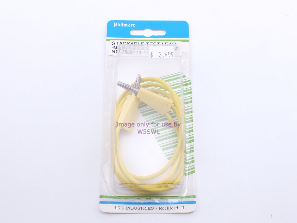 Philmore 28-5114-100 Stackable Test Lead 4mm Plugs/100CM Lead-Yellow (bin40A) - Dave's Hobby Shop by W5SWL