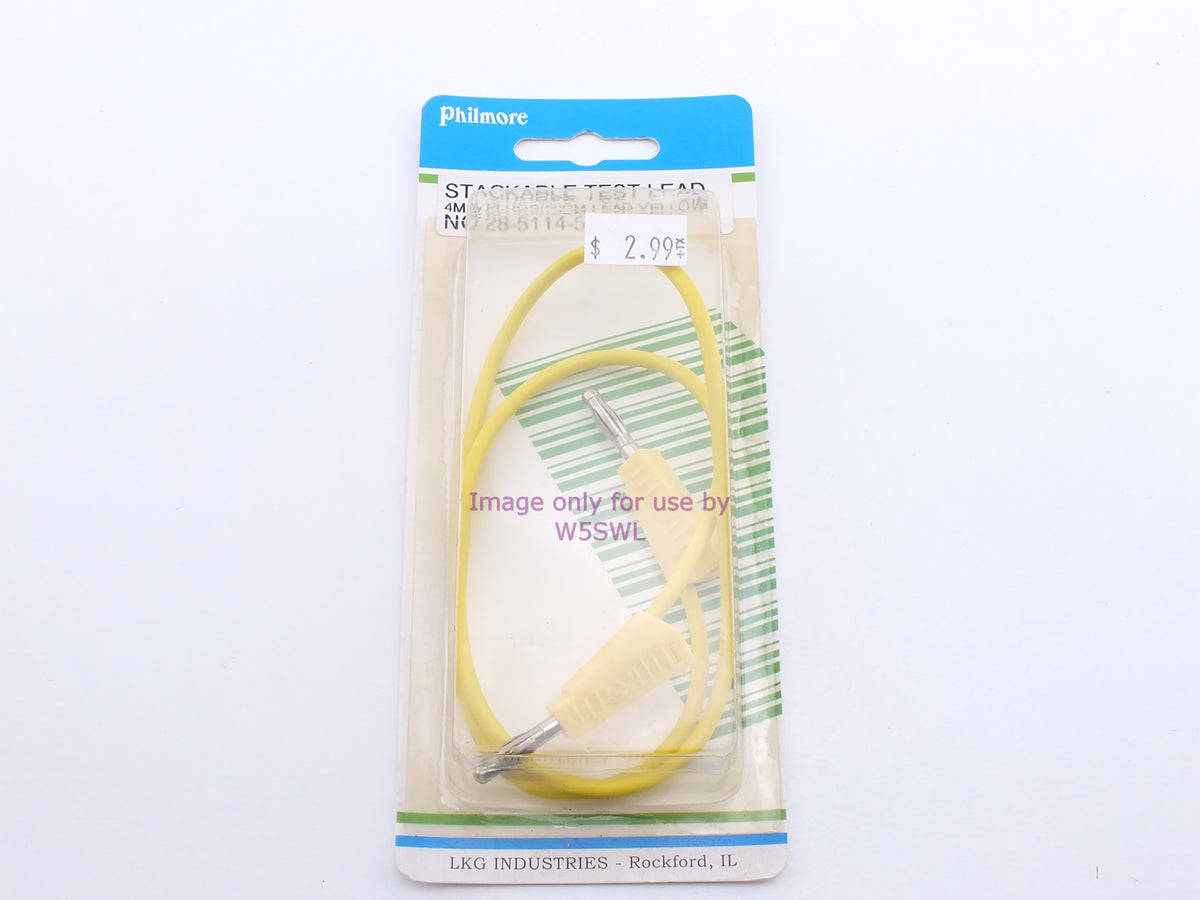 Philmore 28-5114-50 Stackable Test Lead 4mm Plugs/50CM Lead-Yellow (bin42) - Dave's Hobby Shop by W5SWL