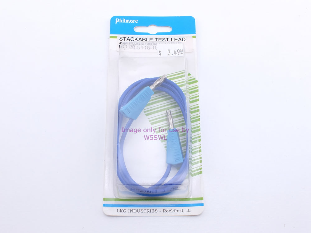 Philmore 28-5116-100 Stackable Test Lead 4mm Plugs/100CM Lead-Blue (bin40A) - Dave's Hobby Shop by W5SWL