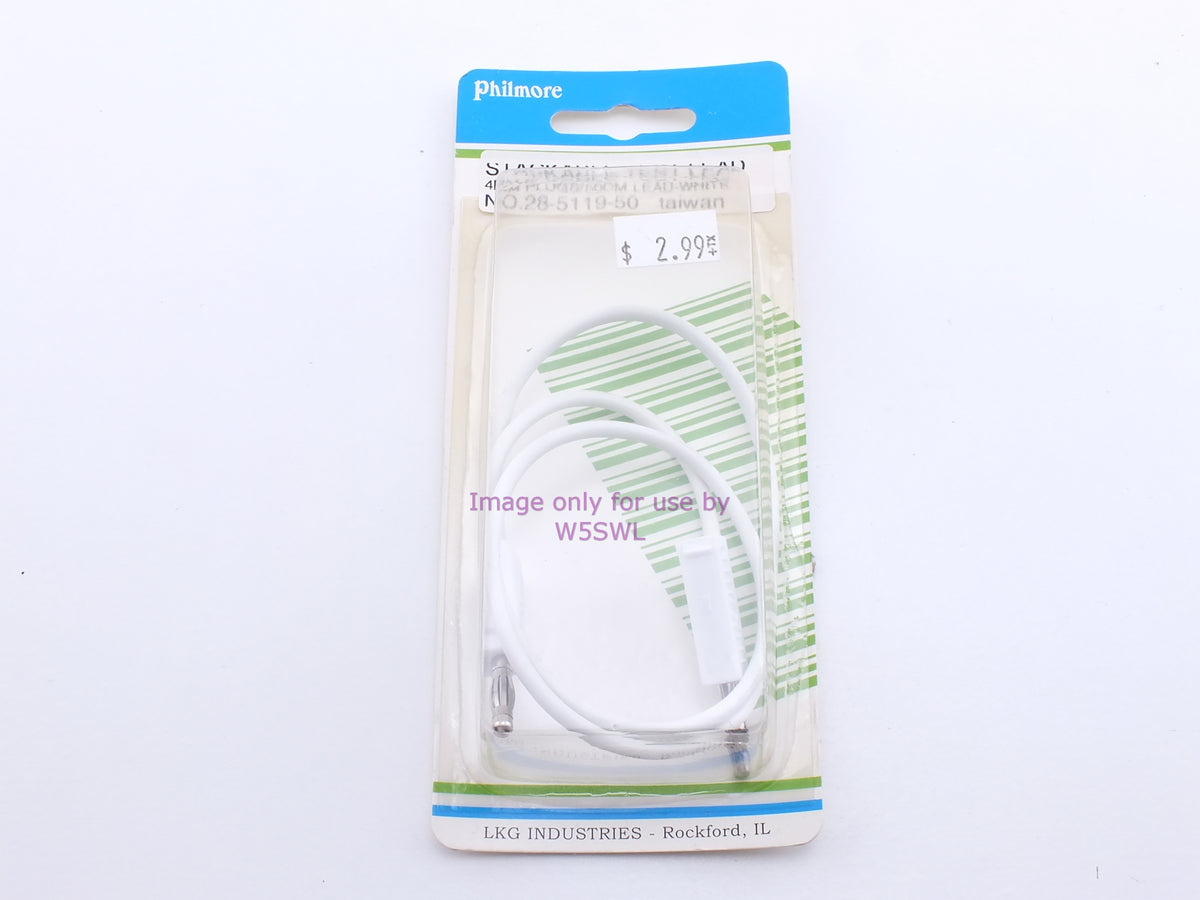 Philmore 28-5119-50 Stackable Test Lead 4mm Plugs/50CM Lead-White (bin42) - Dave's Hobby Shop by W5SWL
