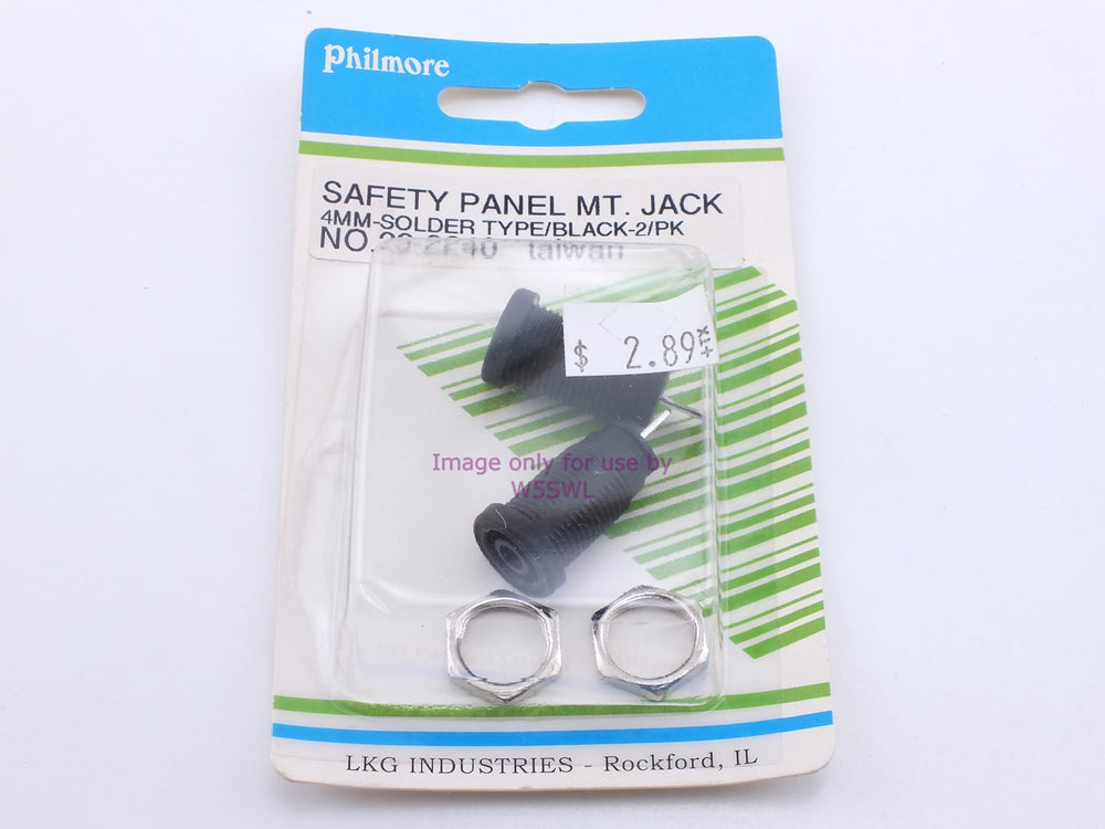 Philmore 29-2240 Safety Panel Mt. Jack 4mm-Solder Type/Black-2/Pk (bin36) - Dave's Hobby Shop by W5SWL