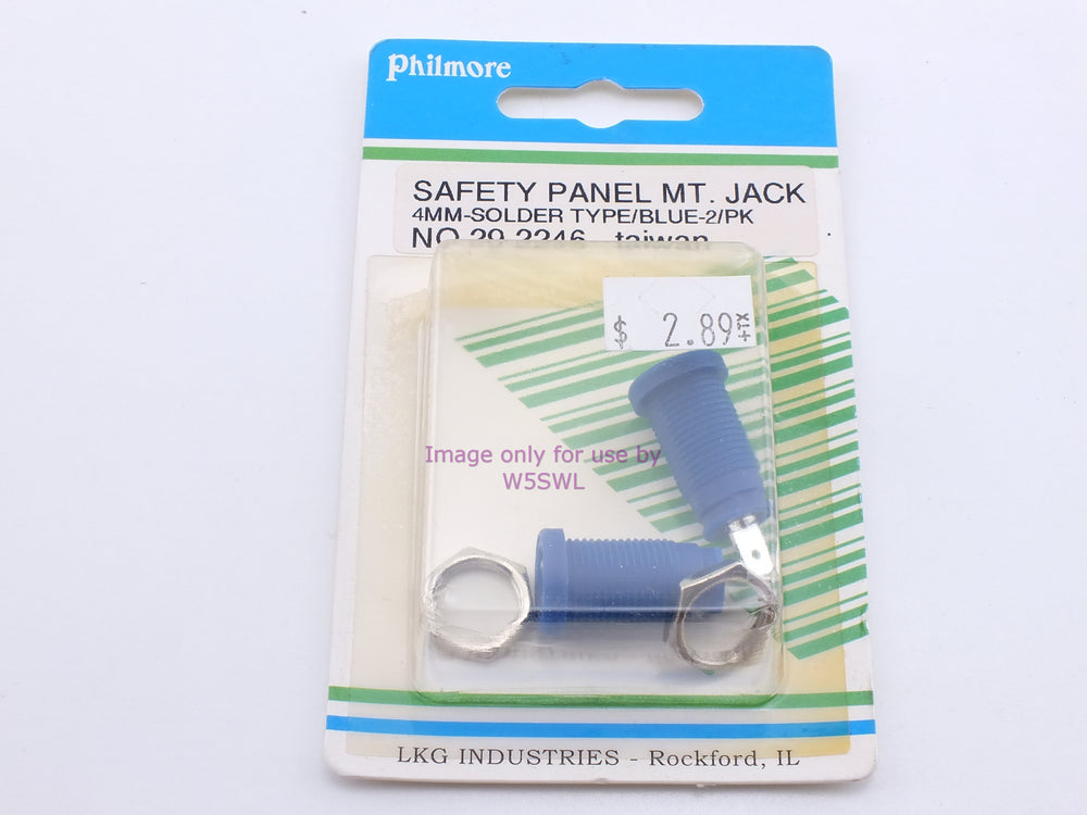 Philmore 29-2246 Safety Panel Mt. Jack 4mm-Solder Type/Blue-2/Pk (bin36) - Dave's Hobby Shop by W5SWL