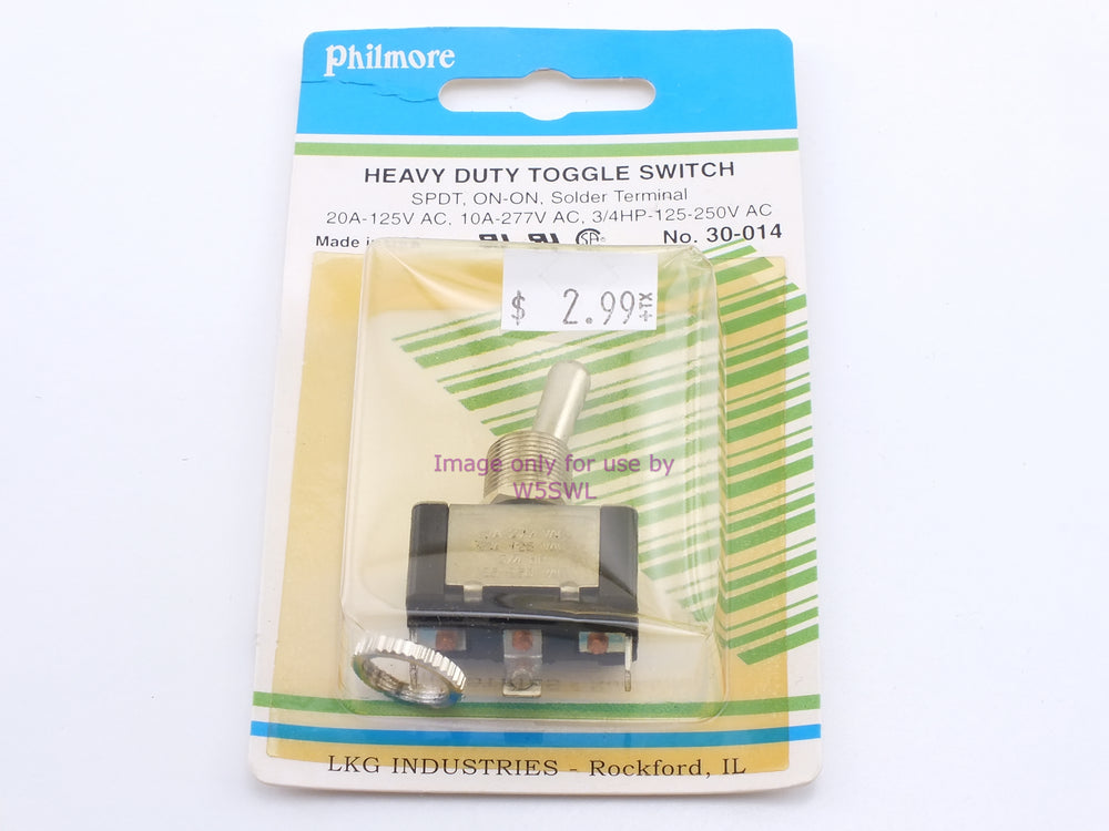 Philmore 30-014 HD Toggle Switch SPDT On-ON 20A 125VAC Solder (bin12) - Dave's Hobby Shop by W5SWL