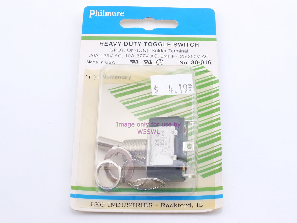Philmore 30-016 HD Toggle Switch SPDT On-On Momentary Solder 20A 125VAC (bin13) - Dave's Hobby Shop by W5SWL