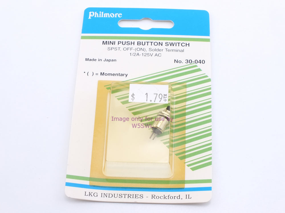 Philmore 30-040 Mini Push Button Switch SPST Off-On Momentary Solder 1/2A 125VAC (bin13) - Dave's Hobby Shop by W5SWL