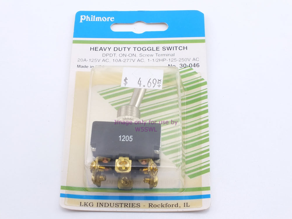 Philmore 30-046 HD Toggle Switch DPDT On-On Screw 20A 125VAC (bin13) - Dave's Hobby Shop by W5SWL