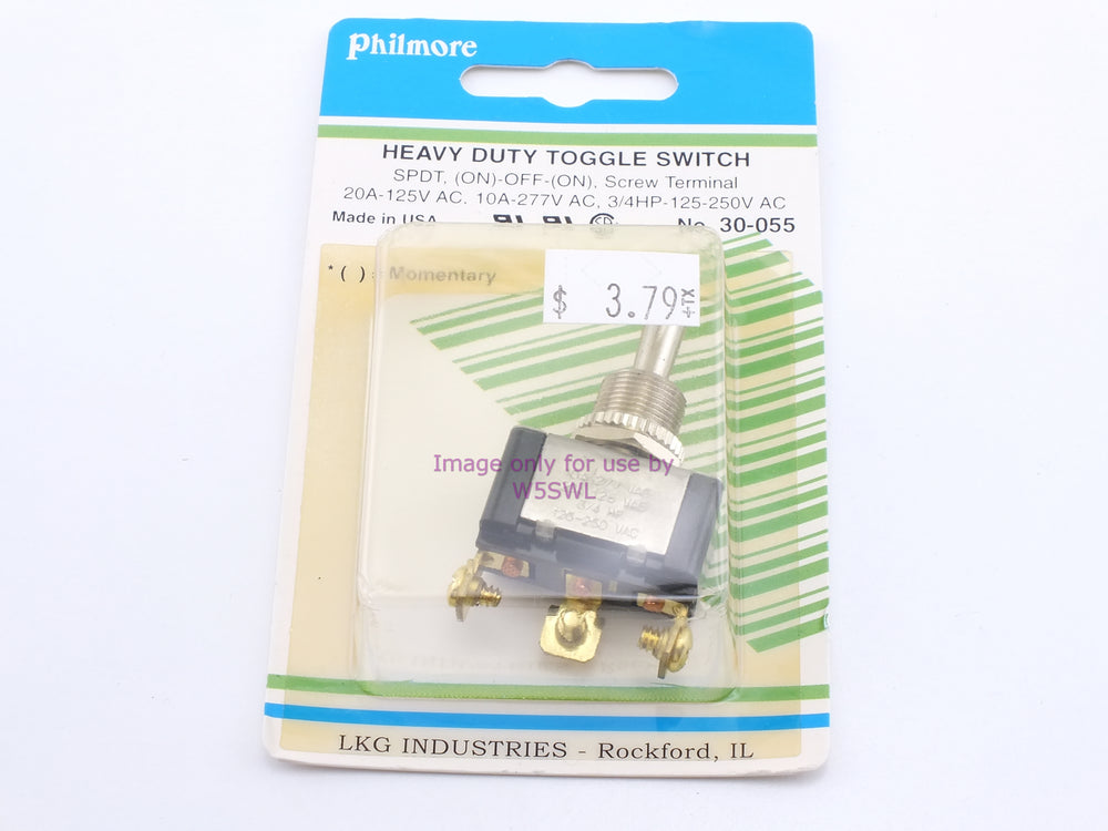 Philmore 30-055 HD Toggle Switch SPDT (On)-Off-(On) Screw 20A 125VAC (bin14) - Dave's Hobby Shop by W5SWL