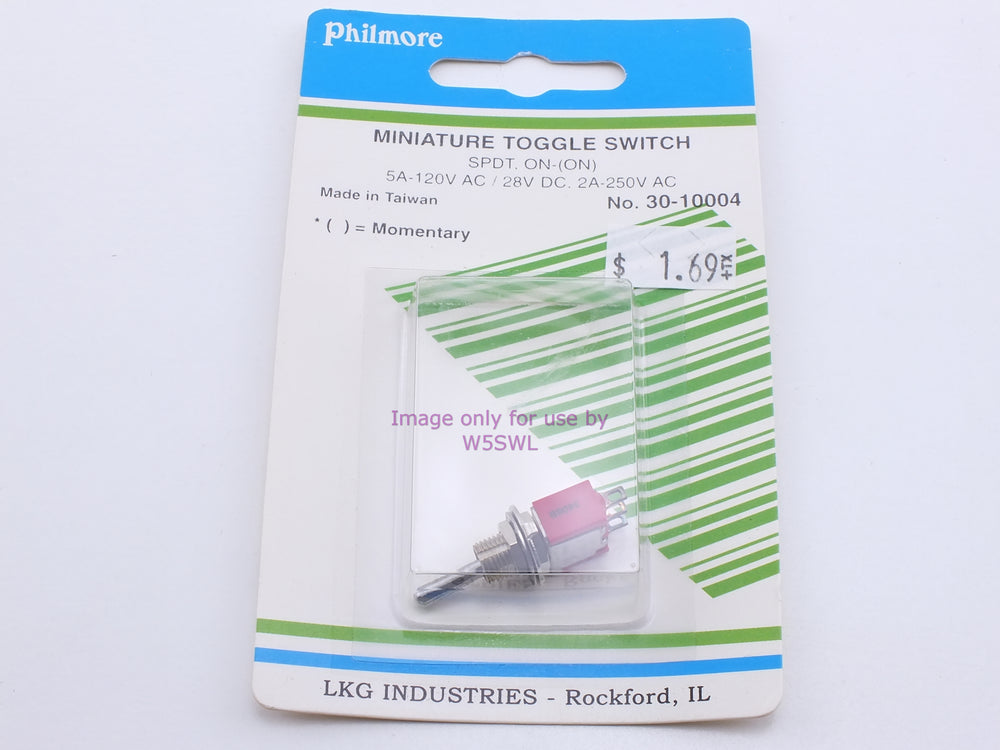 Philmore 30-10004 Mini Toggle Switch SPDT On-(On) Momentary 5A-120VAC/28VDC (bin21) - Dave's Hobby Shop by W5SWL