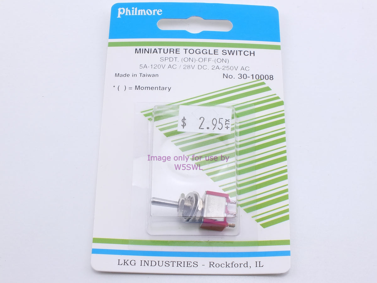 Philmore 30-10008 Mini Toggle Switch SPDT (On)-Off-(On) Momentary 5A-120VAC/28VDC (bin21) - Dave's Hobby Shop by W5SWL