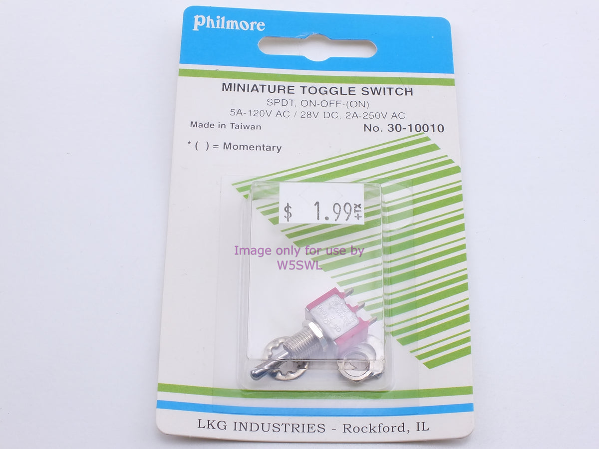 Philmore 30-10010 Mini Toggle Switch SPDT On-Off-(On) Momentary 5A-120VAC/28VDC (bin21) - Dave's Hobby Shop by W5SWL