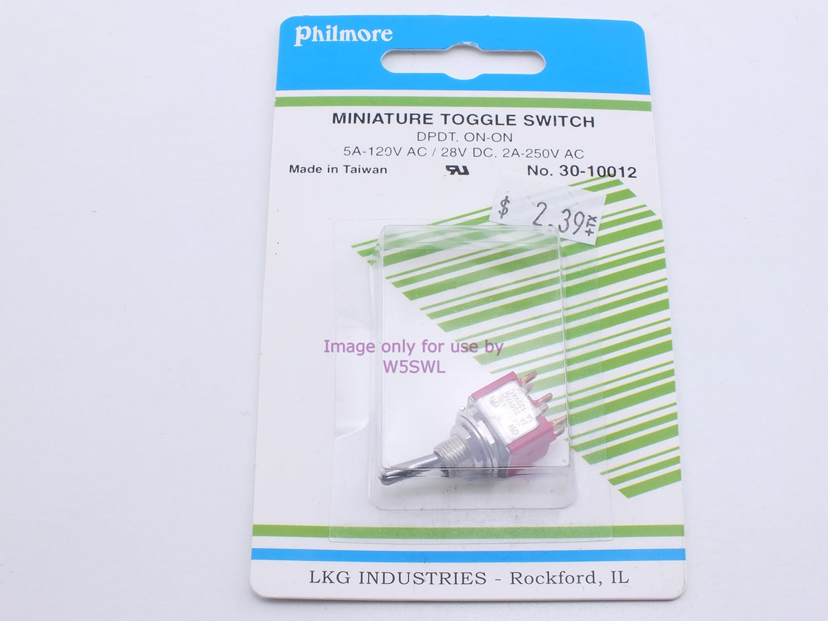 Philmore 30-10012 Mini Toggle Switch DPDT On-On 5A-120VAC/28VDC (bin21) - Dave's Hobby Shop by W5SWL