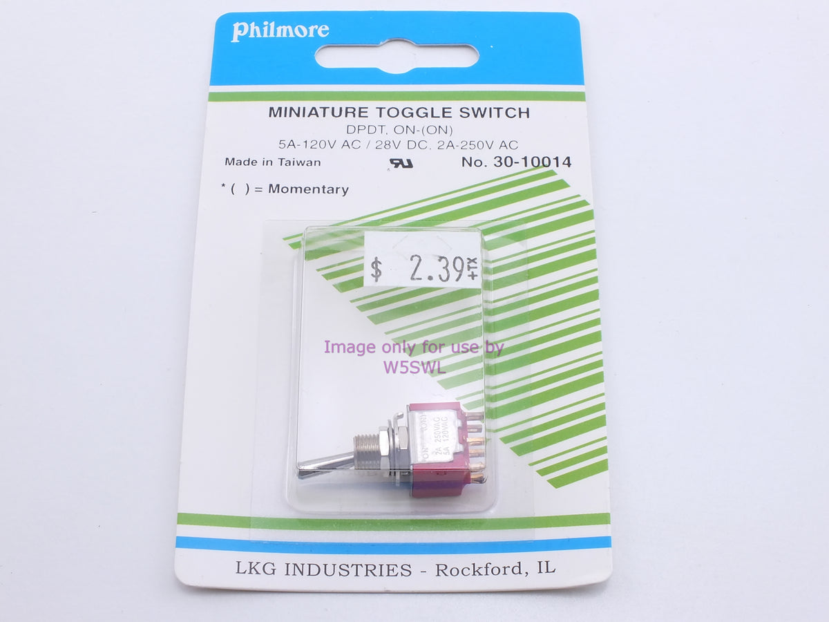 Philmore 30-10014 Mini Toggle Switch DPDT On-(On) Momentary 5A-120VAC/28VDC (bin21) - Dave's Hobby Shop by W5SWL
