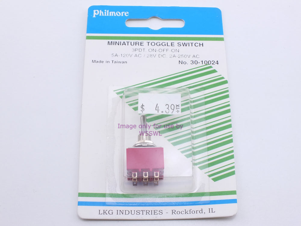 Philmore 30-10024 Mini Toggle Switch 3PDT On-Off-On 5A-120VAC/28VDC (bin21) - Dave's Hobby Shop by W5SWL
