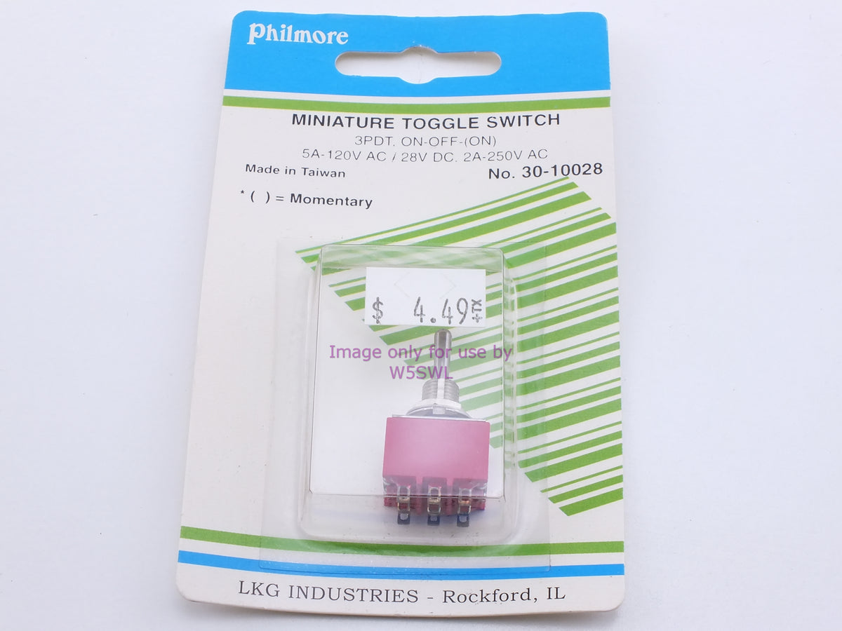 Philmore 30-10028 Mini Toggle Switch 3PDT On-Off-(On) Momentary 5A-120VAC/28VDC (bin21) - Dave's Hobby Shop by W5SWL