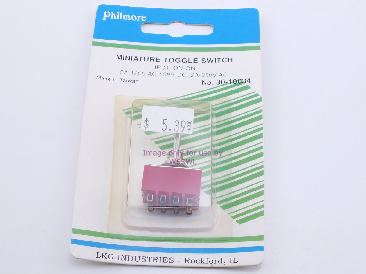 Philmore 30-10034 Mini Toggle Switch 4PDT On-On 5A-120VAC/ 28VDC (bin22) - Dave's Hobby Shop by W5SWL