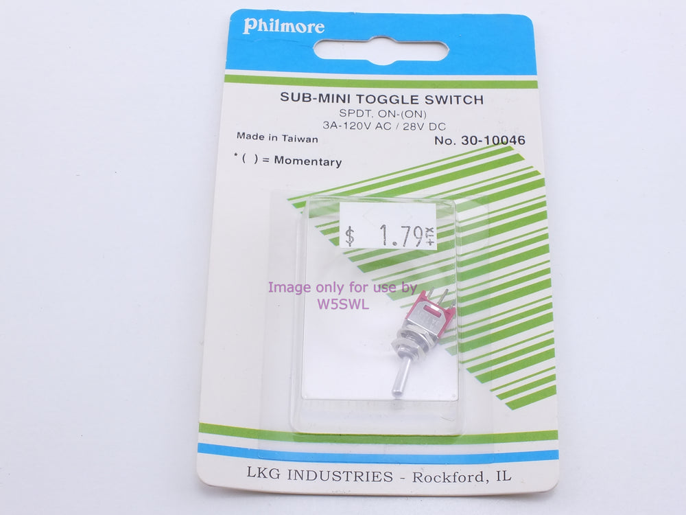 Philmore 30-10046 Sub-Mini Toggle Switch SPDT On-(On) Momentary 3A-120VAC/ 28VDC (bin22) - Dave's Hobby Shop by W5SWL