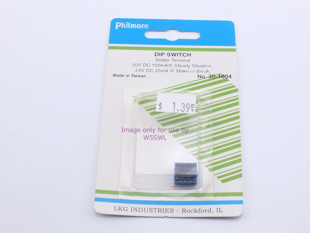 Philmore 30-1004 Dip Switch Solder 50VDC 100mA @ Steady Situation 24VDC 25mA@ Make Or Break (bin18) - Dave's Hobby Shop by W5SWL