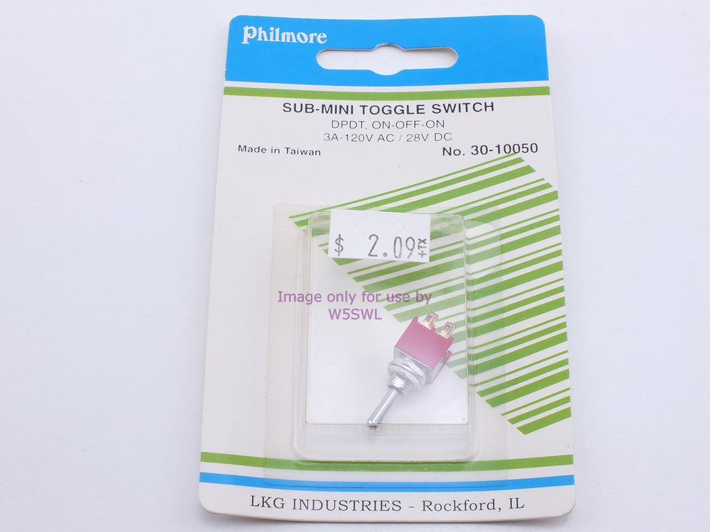 Philmore 30-10050 Sub-Mini Toggle Switch DPDT On-Off-On 3A-120VAC/ 28VDC (bin22) - Dave's Hobby Shop by W5SWL