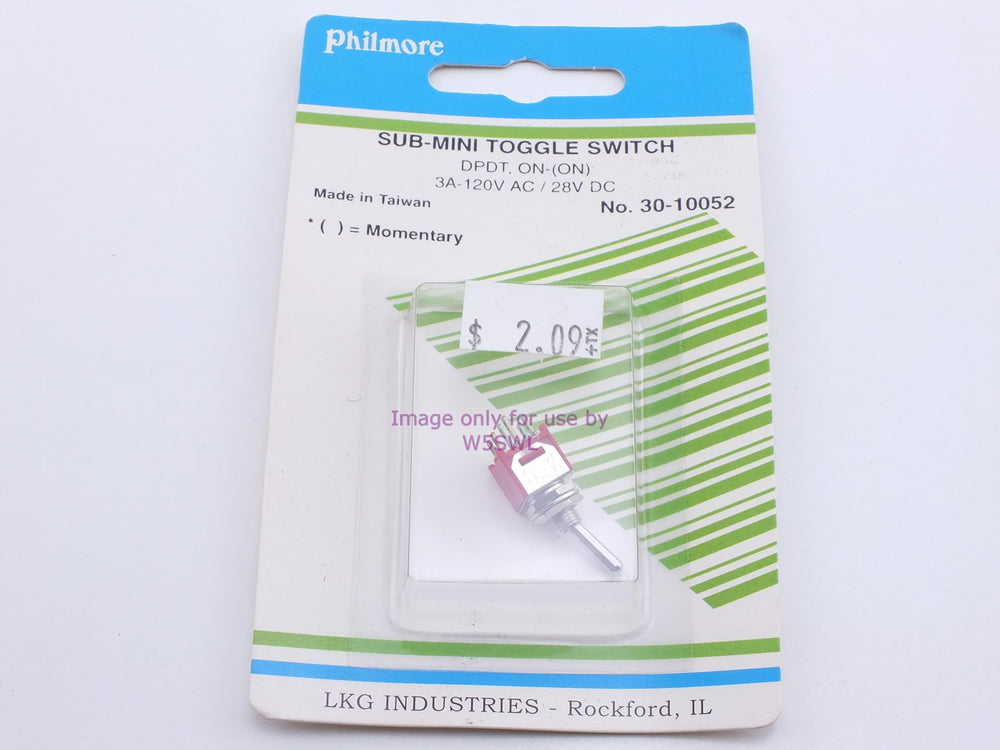 Philmore 30-10052 Sub-Mini Toggle Switch DPDT On-(On) Momentary 3A-120VAC/ 28VDC (bin22) - Dave's Hobby Shop by W5SWL
